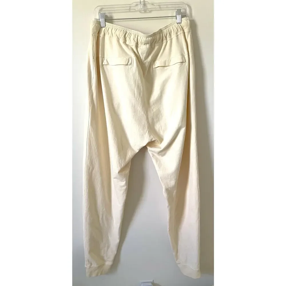 Fore All 100 % Jogger Pocket Sweat Pant Made in USA Cream Size Extra Large NEW